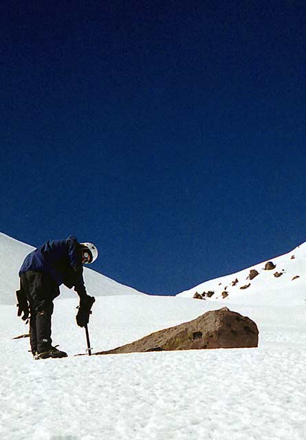 Ascending from high camp