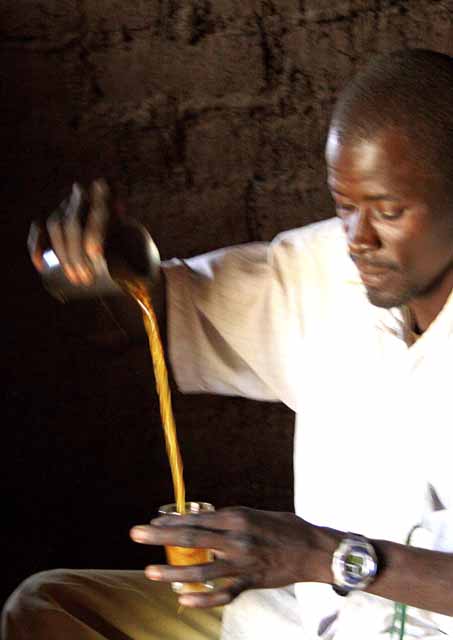 American making tea: American is a nickname, pronounced Americane...